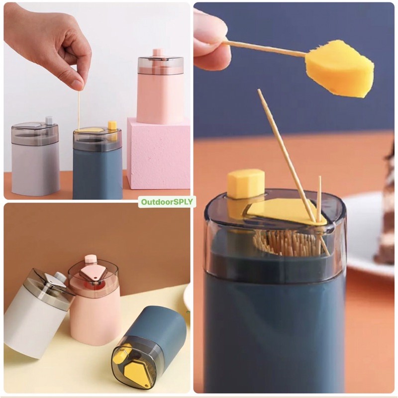 

Dispenser Tusuk Gigi Otomatis No Touch Automatic Toothpick DispenserPop up Holder Hygenic 1058
