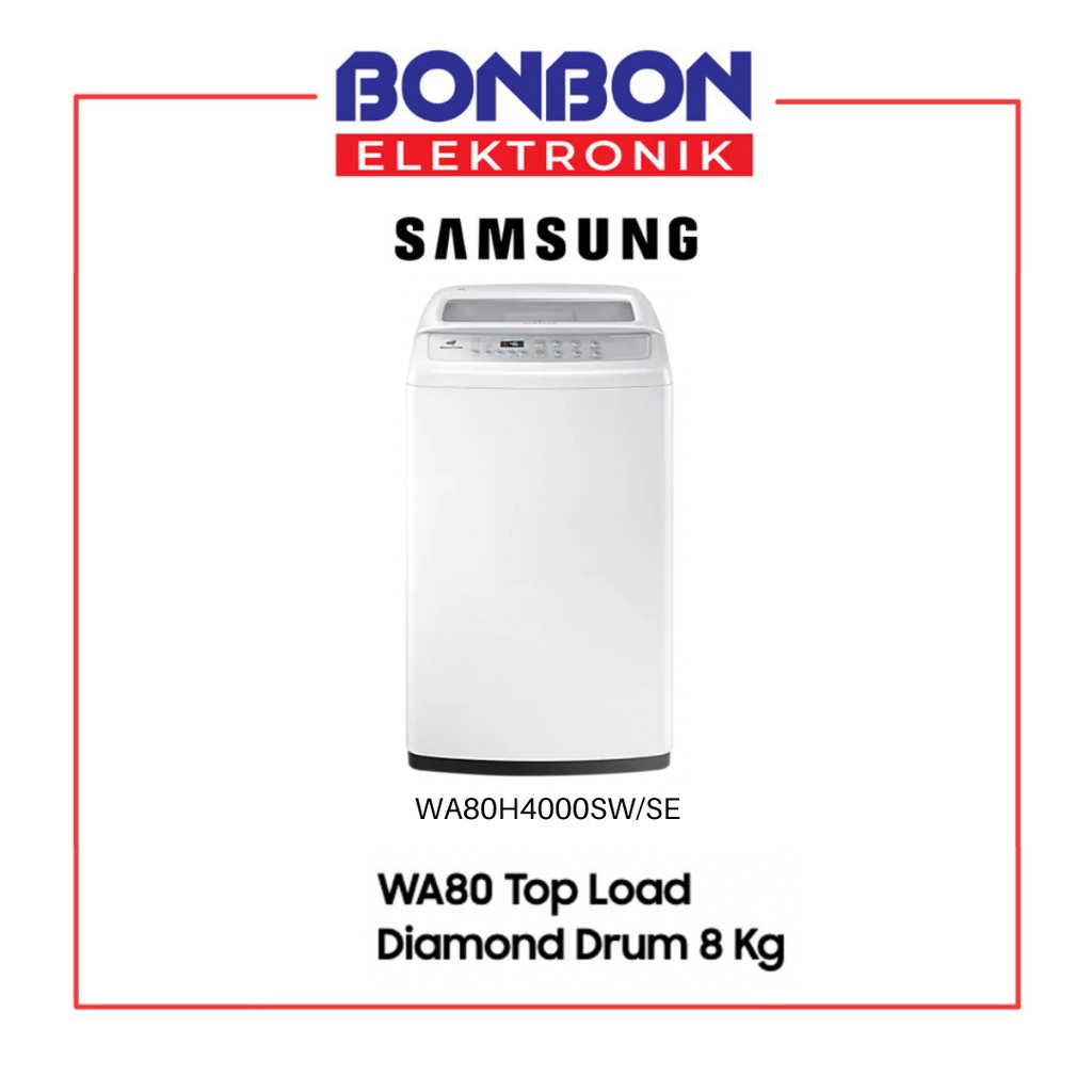 Samsung Mesin Cuci Top Loading 8KG WA-80H4000-SW / WA80H4000