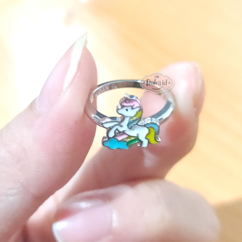 Cincin Anak Unicorn Pelangi Perhiasan Cantik Anak Lapis Emas 18k 798