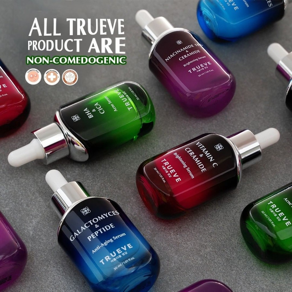 TRUEVE Niacinamide | Cica Vitamin C Galactomyces Ceramide Peptide AHA BHA PHA Serum