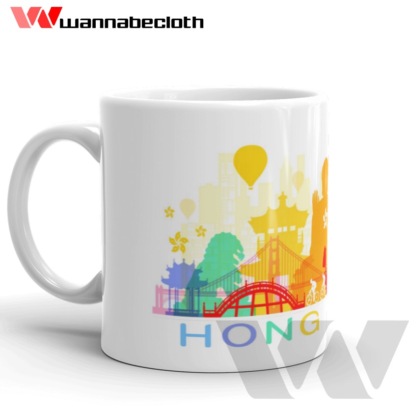 Gelas Hongkong Mug Hongkong Souvenir Hongkong Mug World City Hongkong v5