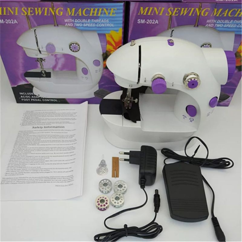 Mesin Jahit Mini Portable (Tersedia Meja) + BUBBLE WRAP / mesin jahit portable ada lampunya