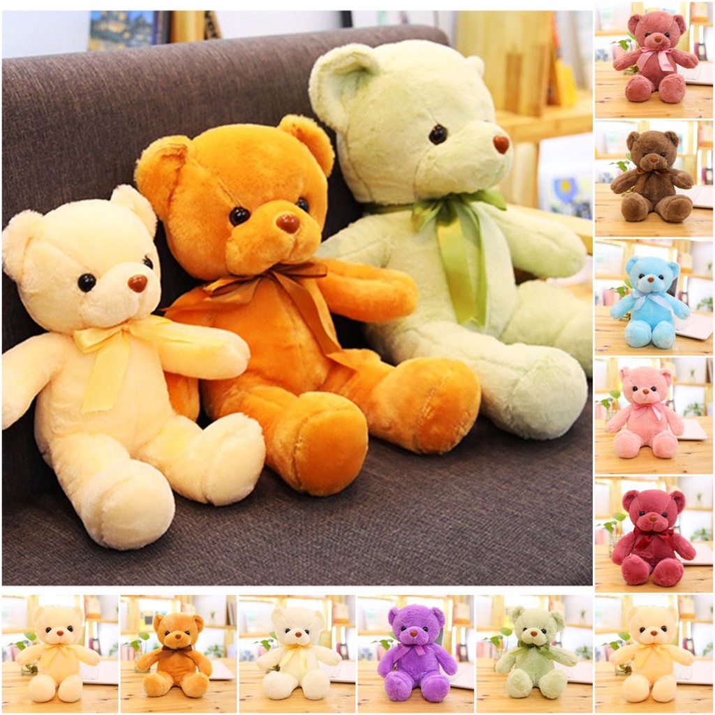 Lovely Teddy Bear Soft Plush Toy Stuffed Animals Toy Playmate Soothing Doll PP Cotton Kids Toys Christmas Birthday Gifts