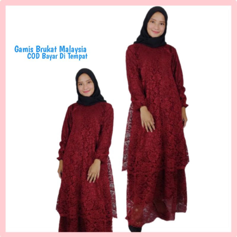 Gamis Brukat Model Malaysia Remaja dan Dewasa