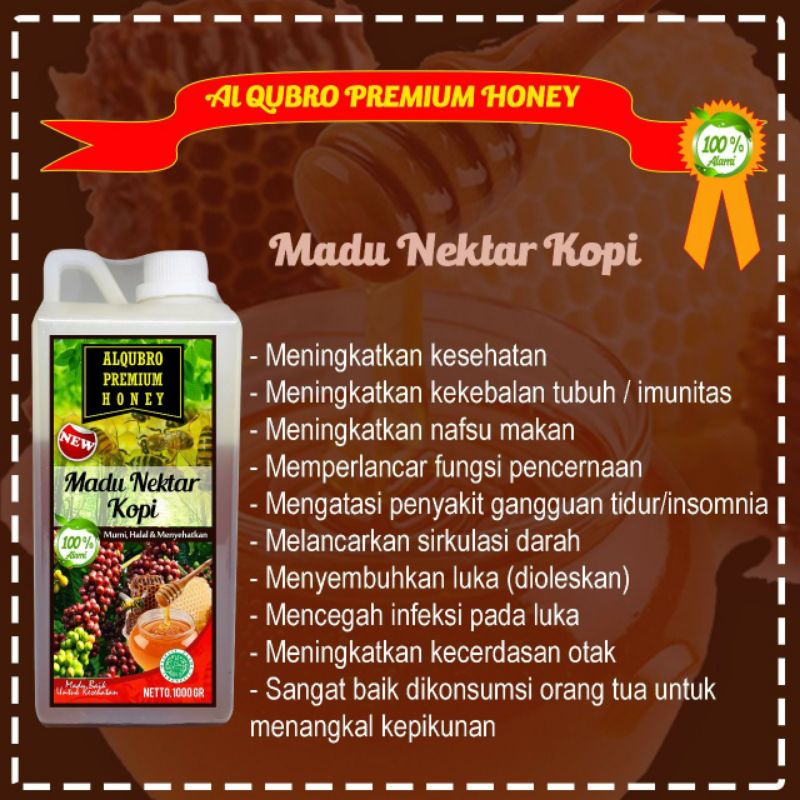 

PROMO DISKON Madu Nektar Kopi Alqubro Premium Alkubro Al Qubro Al Kubro Asli Alami Sari Murni 100% 1 kg 1000 gram AL-Qubro AL-Kubro Pure Honey Original Berkualitas