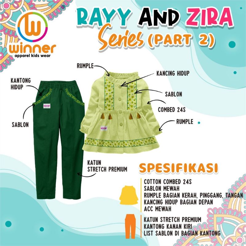 Setelan anak laki-laki dan perempuan set rayy and zira junior series winner size jumbo set kemko tunik rayy zira part 2 koko kemko winner