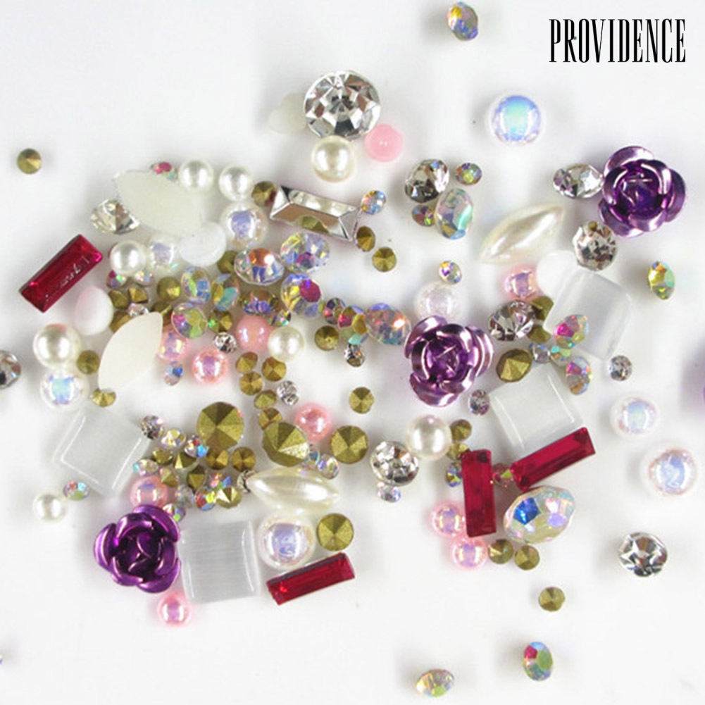 Providence Multi-shape Rose Flower Faux Pearl Rhinestone 3D Nail Art DIY Manicure Decor