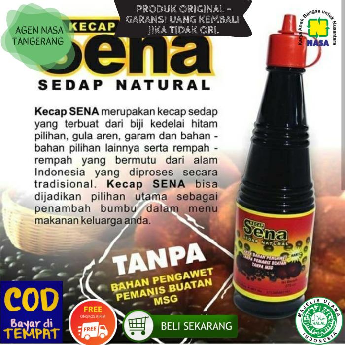 

Kecap Sedap Natural (SENA) Tanpa Bahan Pengawet & MSG / Herbal NASA