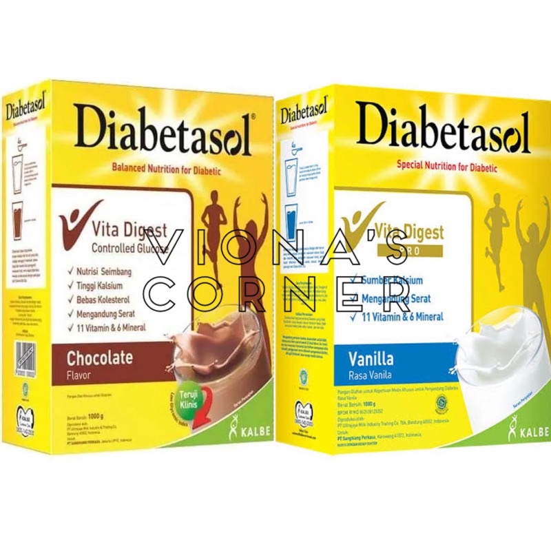 Diabetasol Susu Suplemen Nutrisi Diabetes Rasa Coklat / Vanila 950 gram