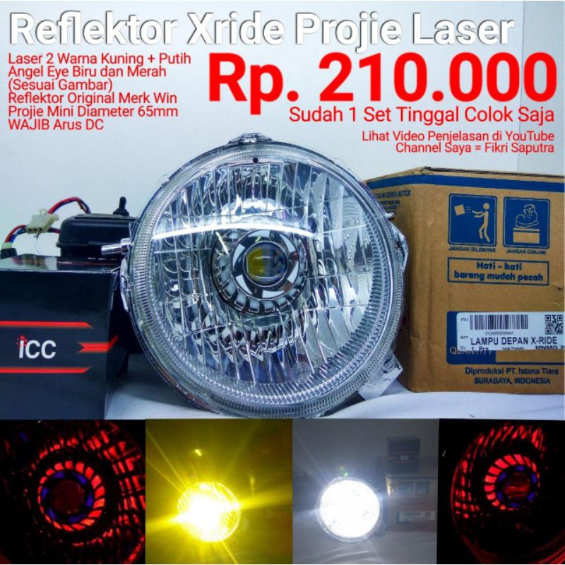 Paket Reflektor Lampu Depan Xride Yamaha X Ride Headlamp 1 Set Ac Dc Osram H6 Shopee Indonesia