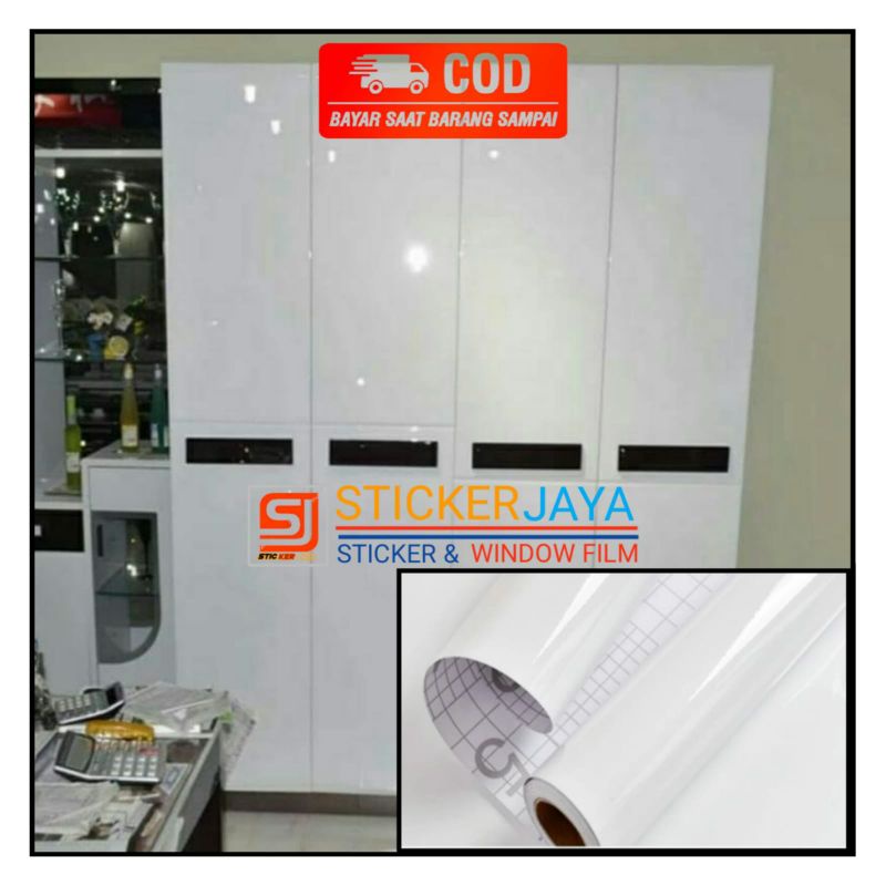 wall stiker lemari / stiker marbel marmer / stiker serat kayu / stiker putih doof dan glosi / stiker