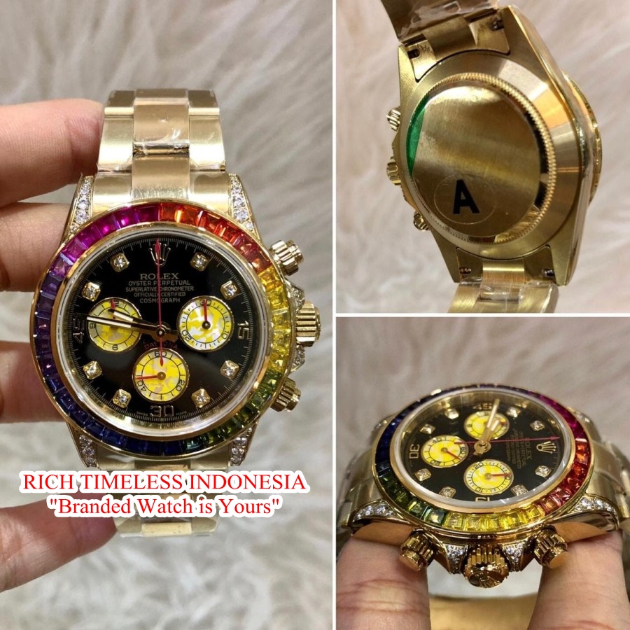 Cash Back Jam Tangan Pria Rolex Daytona Gold White Garansi 1 th