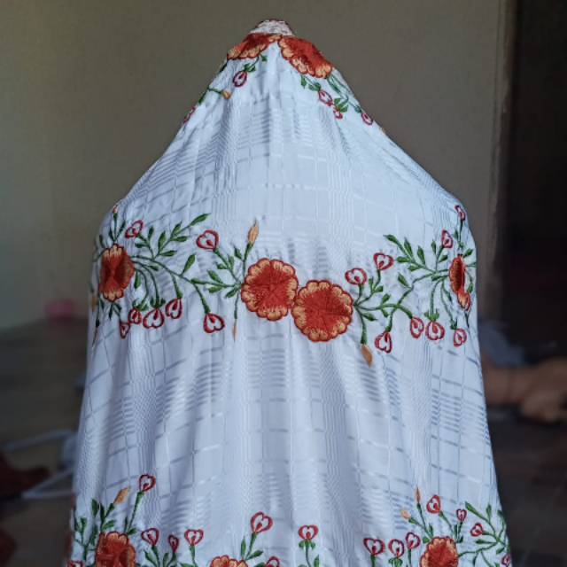 Mukena lajuran sutra blitz bordir halus