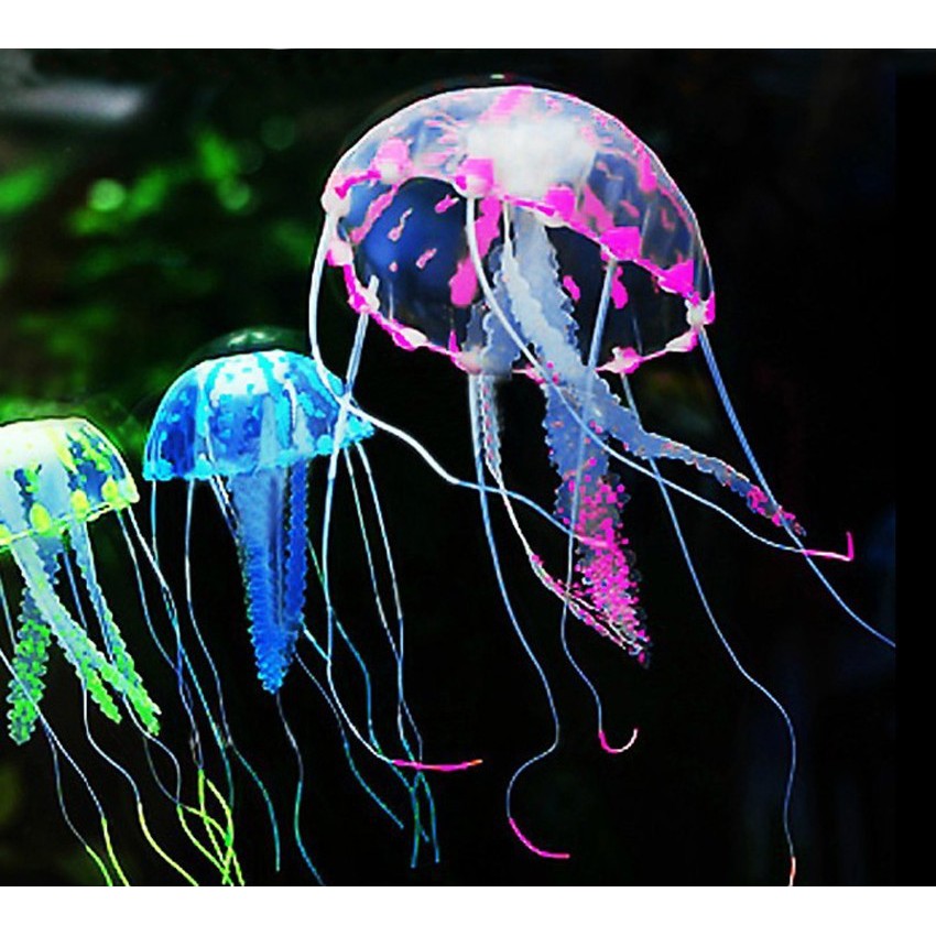 MAINAN HIASAN DEKORASI AQUARIUM JELLY FISH UBUR UBUR SMALL