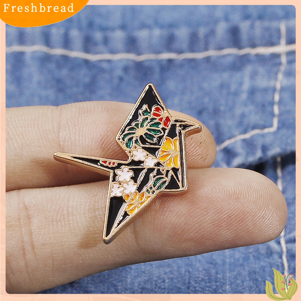 [Fresh] Bros Pin Motif Burung Bangau Bahan Kain untuk Pria / Wanita