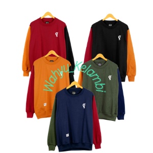 Jaket Sweater Crewneck LONG SLEVE NGK LOGO THREE TONE – Edition Fashion Trendy Casual Pria Good Bran