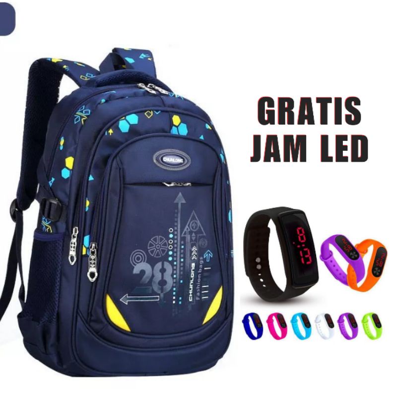 Tas ransel anak cunlong gratis jam led