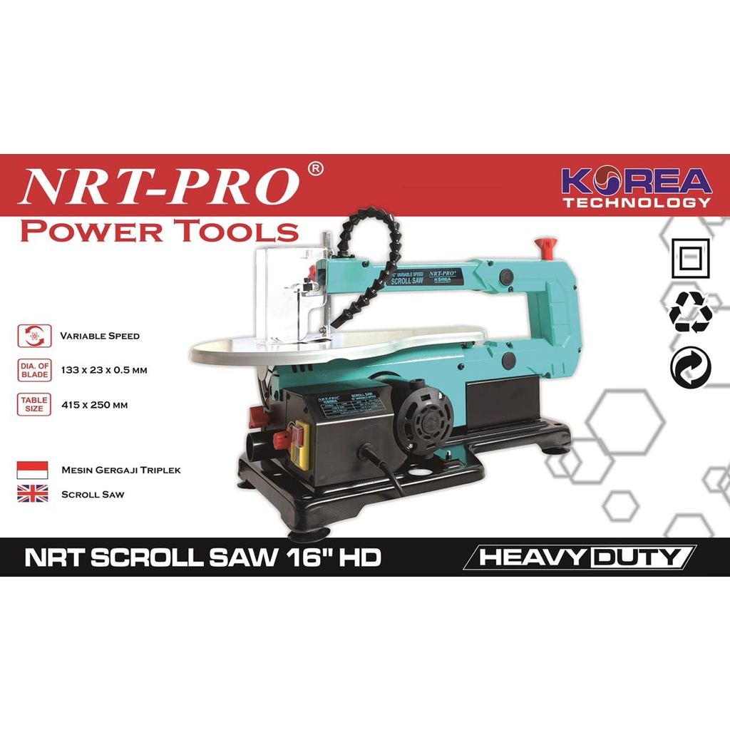 PROMO NEW NRT PRO Scroll Saw 16 Inch Mesin Gergaji Triplek Ukir Jigsaw Duduk FREE