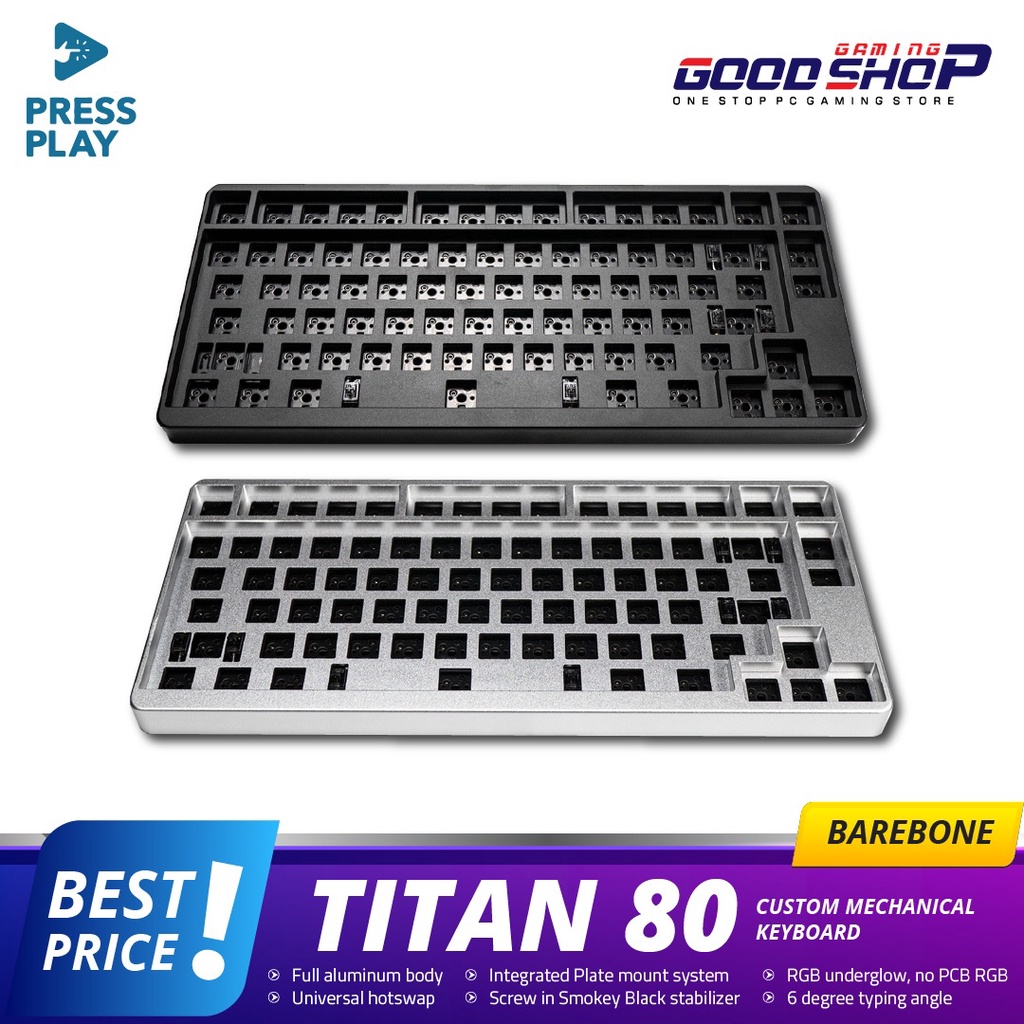 PressPlay TITAN80 / TITAN 80 Aluminum Mechanical Keyboard BAREBONES