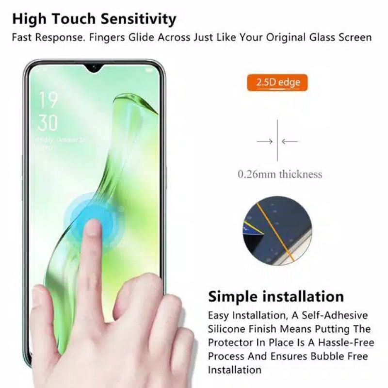 TEMPERED GLASS OPPO A31 FULL COVER KUALITAS PREMIUM 9H