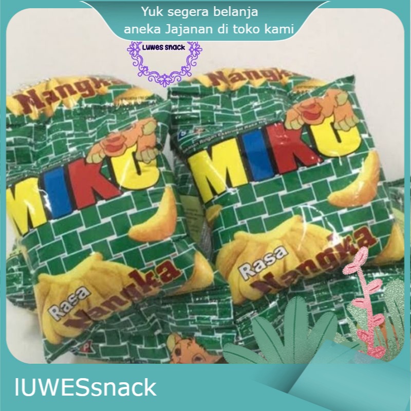 

miko nangka isi 10pcs/ makanan ringan/ snack ringan/ cemilan /ciki ciki/ jajanan jadul/ jajanan anak kekinian/ jajanan waktu kecil