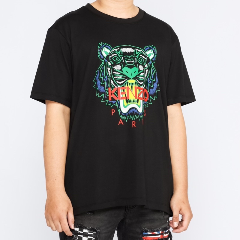 Ken. Tiger Tshirt Black Green