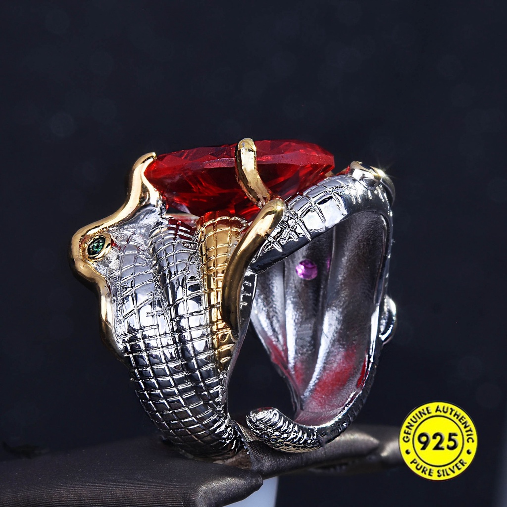 Cincin Batu Ruby Elektrik Dua Warna