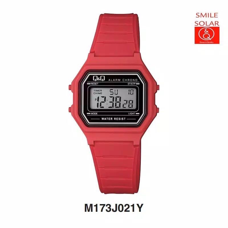 Q&amp;Q M173 M173J JAM TANGAN ORIGINAL QQ ORI QNQ FASHION DIGITAL WANITA RUBBER WATER RESIST