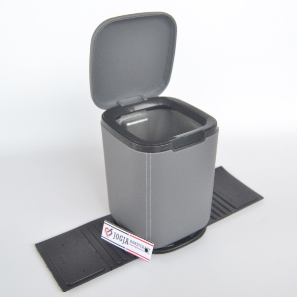 Tempat Sampah Mobil Cover Kulit Sintetis Elegan / Car Dustbin