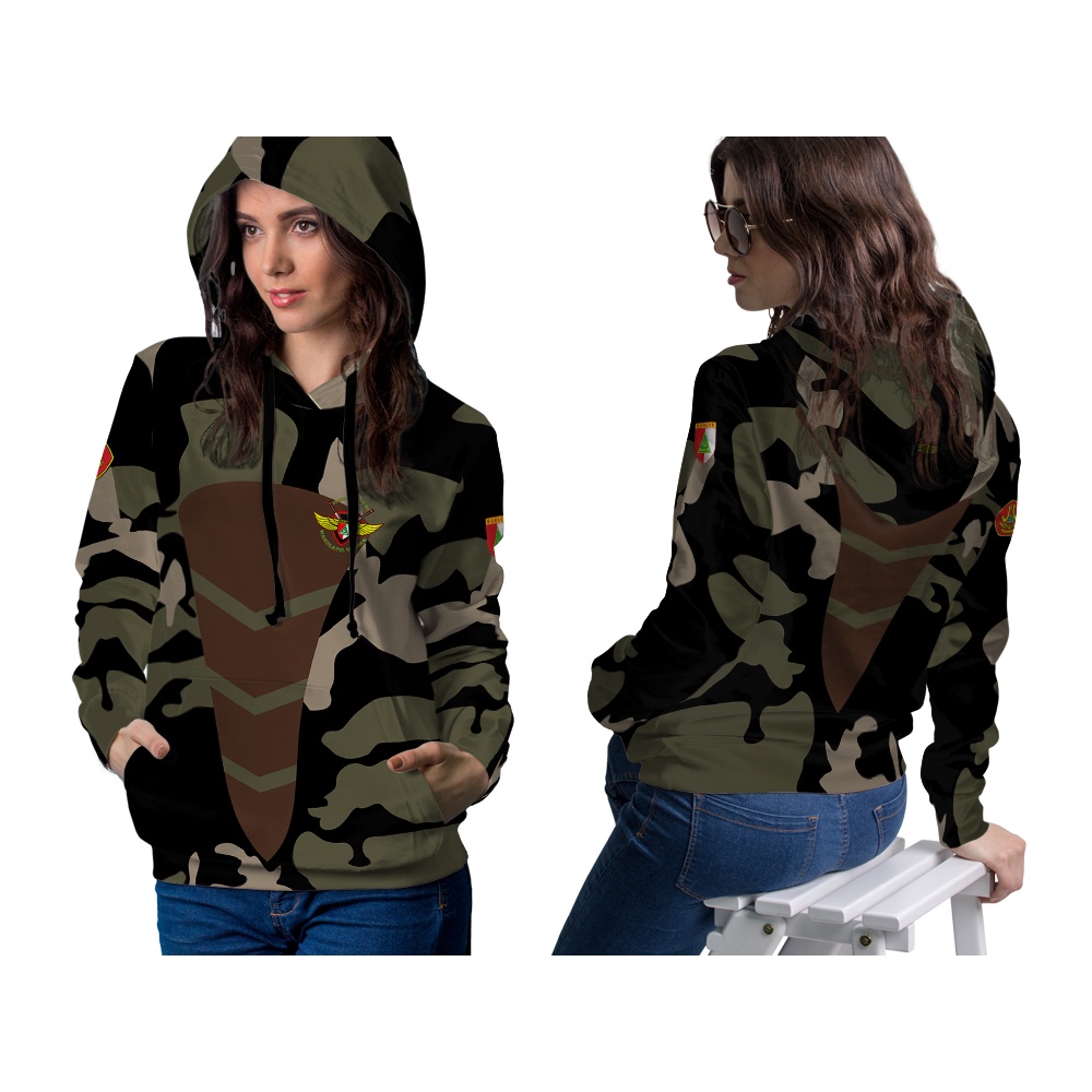 Tinishop - Jaket Hoodie Wanita Banser Keren | Jaket Banser Printing Pullover