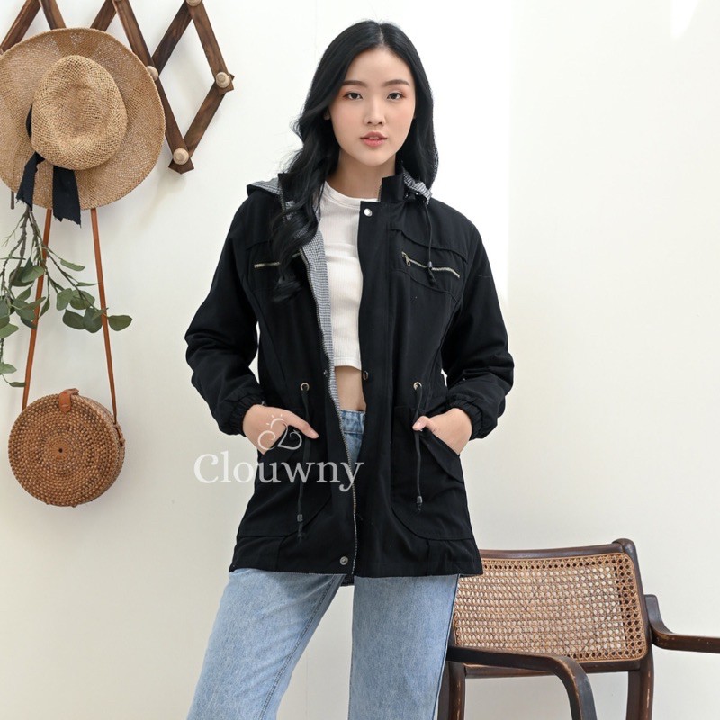 CLOUWNY - Denis Jacket Premium Canvas Twill Jaket Unisex Premium Canvas Outer-Black-L