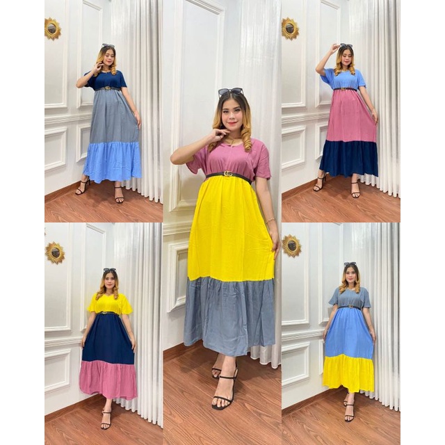 DASTER PELANGI DRESS RAINBOW BUSUI ALLSIZE FIT TO XL