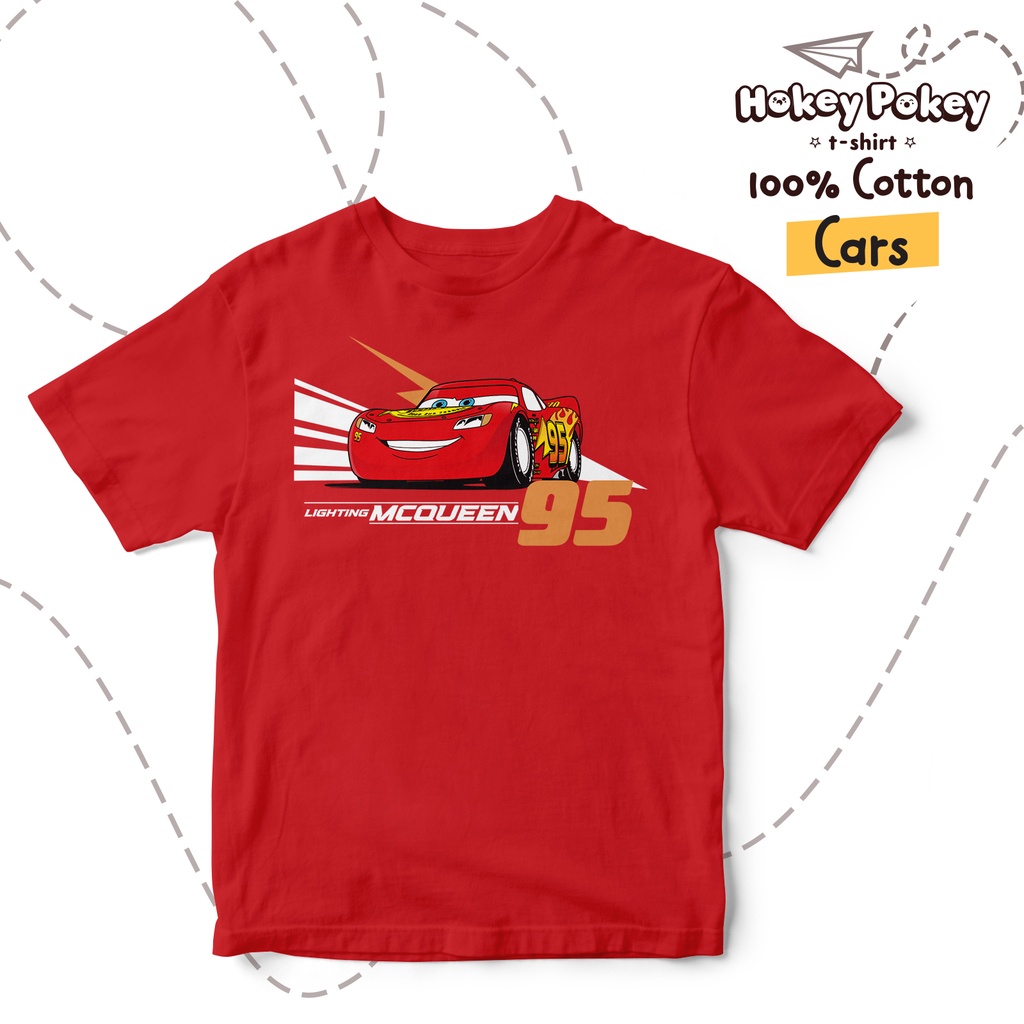 Baju Kaos T Shirt Anak Laki Laki Katun Combed Motif Cars