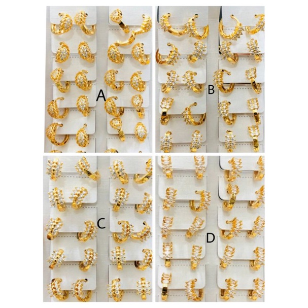 Samk009 Anting jepit dewasa xuping lapis emas