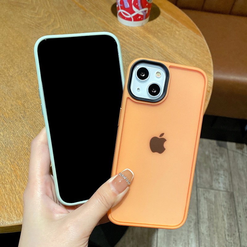 Case Pelindung Lensa Bahan Akrilik matte Warna-Warni Untuk iphone 13 pro max 11 12 XR xsmax 7 8 plus se2