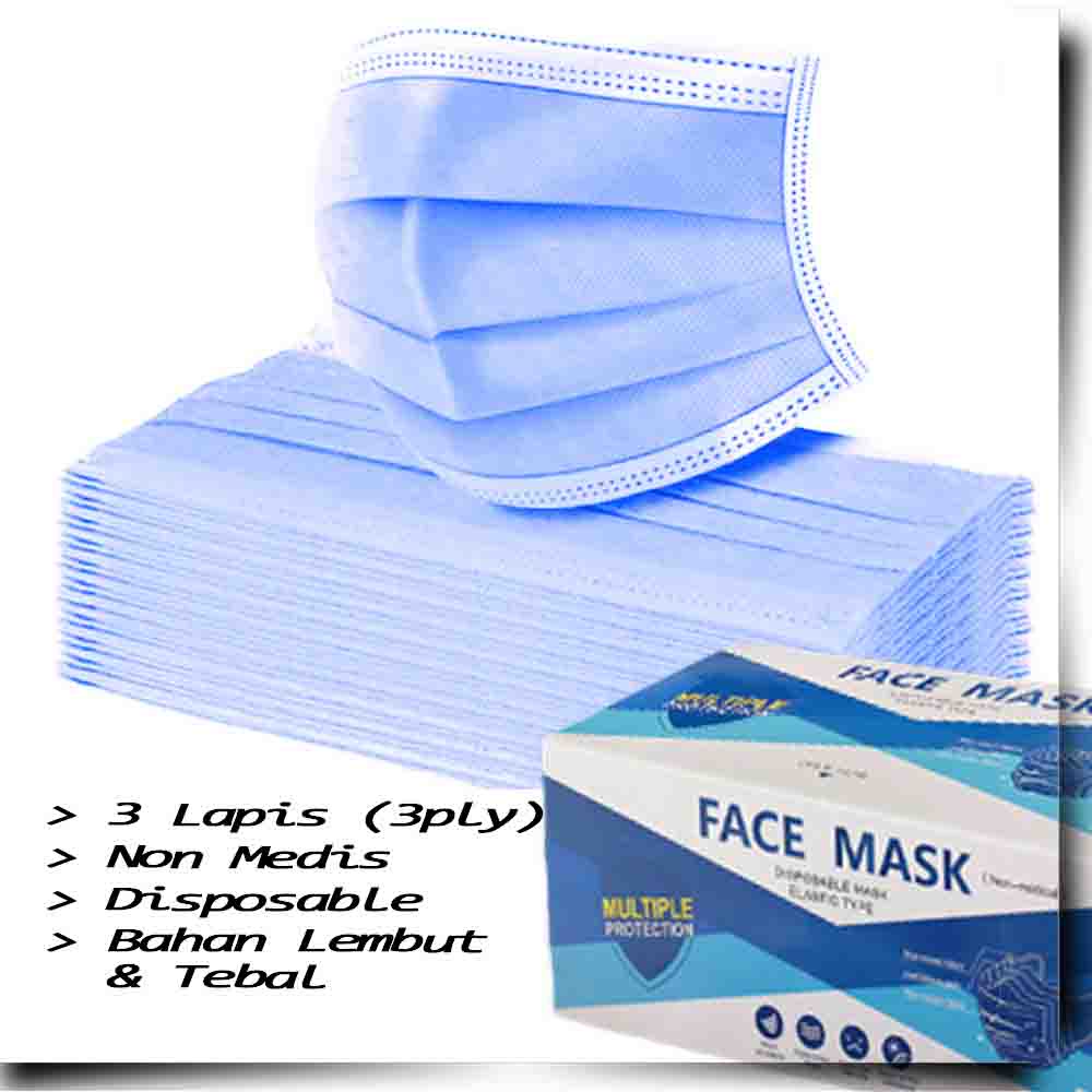 Mkids - Masker Disposable / Surgical Mask / Face Mask 3Ply Non-Medis  Masker Kain SCUBA