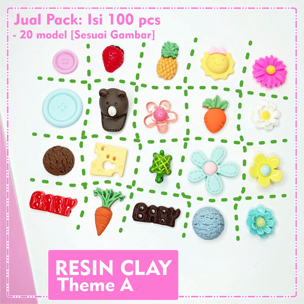 Resin Clay/Karakter - Isi 100 Pcs