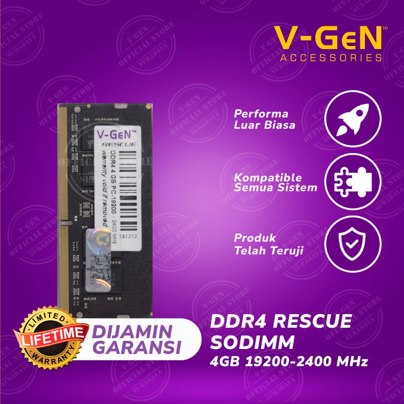 SODIMM DDR4 4G 19200/2400 Mhz rescue vgen