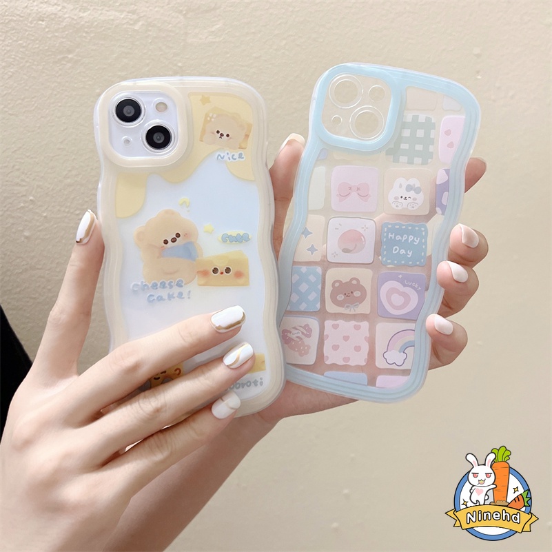 Soft Case Silikon TPU Motif Keju Beruang Untuk iPhone 13 12 11 Pro Max X Xr Xs Max SE 8 7 6 6s Plus