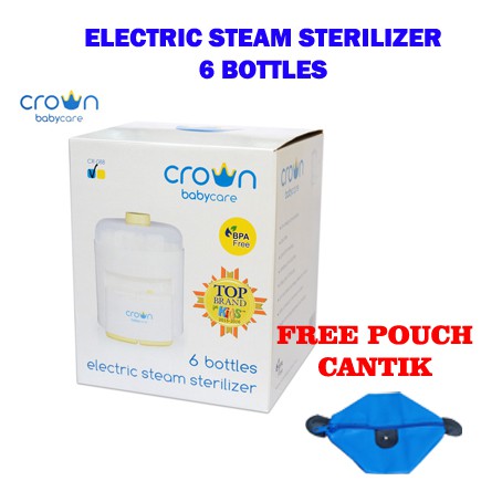 Crown Stearilizer 6 Botol GRATIS 1 POUCH CANTIK