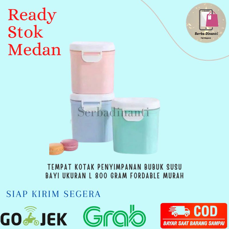 Tempat Kotak Penyimpanan Bubuk Susu Bayi Ukuran L 800 Gram Fordable Murah