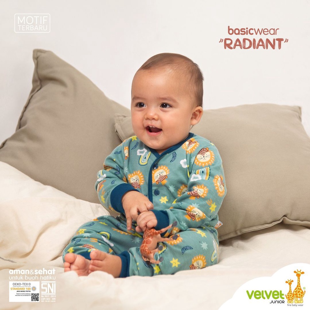 Velvet Junior - Basic Wear Radiant Series | Setelan Baju Panjang Kancing Depan + Celana Panjang Size