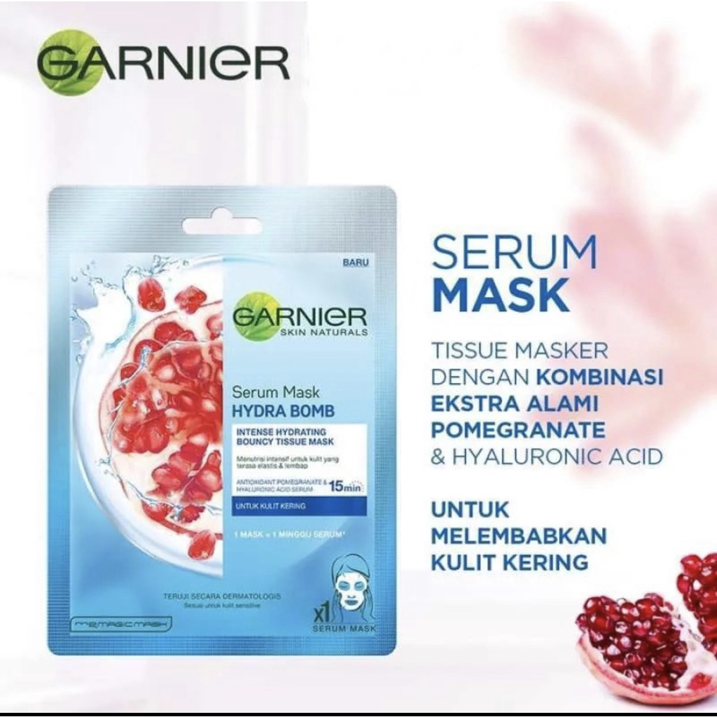 GARNIER Sheets Mask Serum / Hydra Bomb / Bright Up Masker Wajah