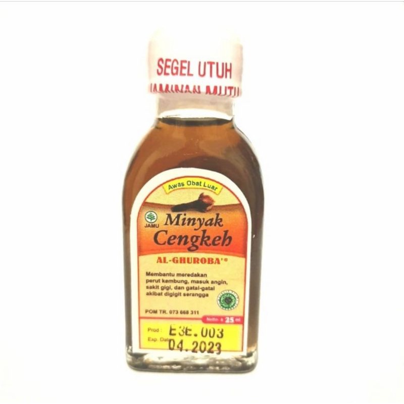 Minyak Cengkeh Asli Murni Kemasan 25ml - Minyak Cengkeh Al Ghuroba 25ml - Minyak Urut Pijat Pegal Linu Sakit Gigi