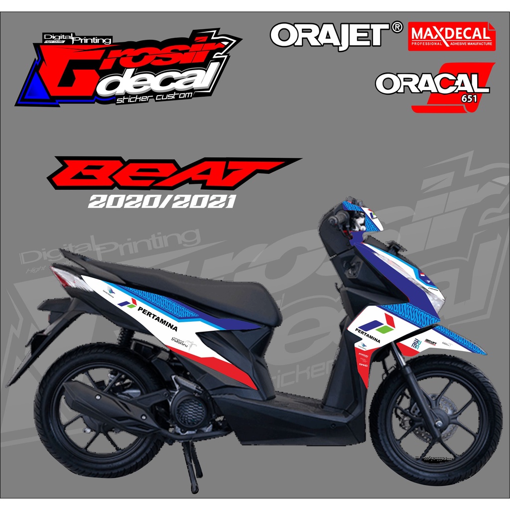 Decal Stiker Beat New Deluxe 2020 - 2023 Mandalika Team Full Body Bisa Rubah Warna