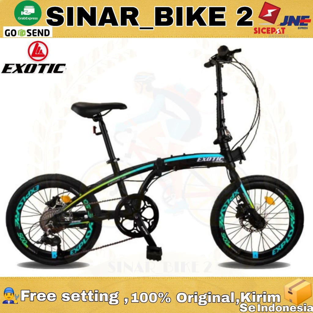 Sepeda Lipat 20Inch Exotic Explore 500 Pacific Alloy 9 Speed (Gosend/Grab)