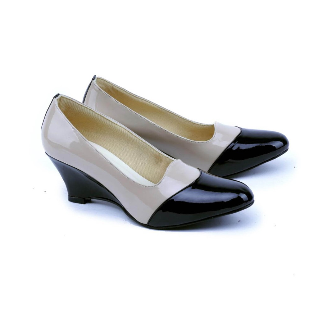 New Sepatu Formal / Pantofel / Kantor Wanita GARSEL CREHitam 36-40 SYNTH  FS 2000