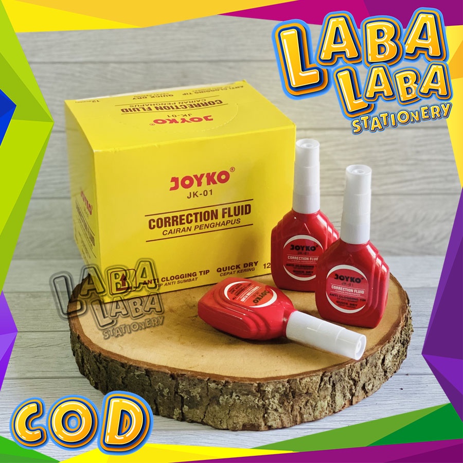 

LabaLabaStationery Tipe-Ex Correction Fluid Joyko Merah JK-01 Bersih (PC)