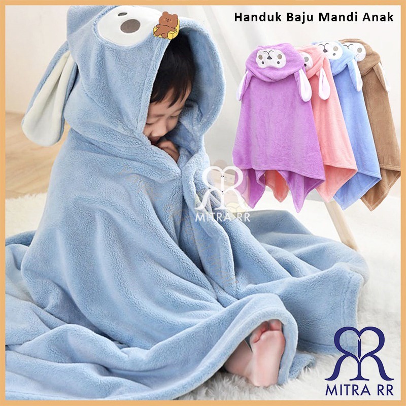 Handuk Mandi Anak Karakter Jubah Mandi Hoodie 0-6 Tahun / Handuk Renang Anak