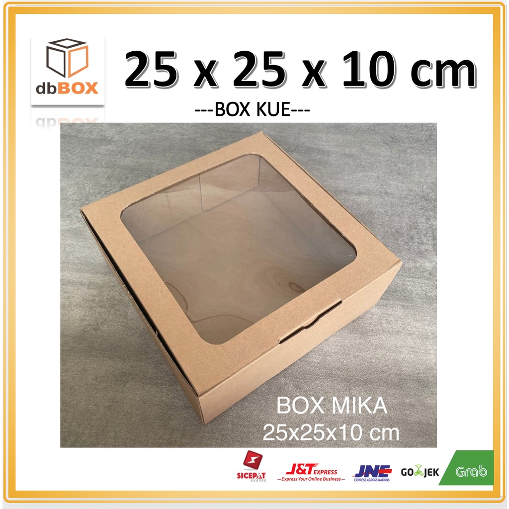 

BOX MIKA 25x25x10 cm kardus die cut, untuk kue hampers gift box MIKA KUE